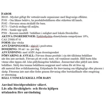 Aseko Pool & Spa Algi Cid algicid flytande 20l med Faror h410 klarvätska