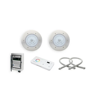 Kompletta poollampor vita cirkulära LED-ljus med metallkanter