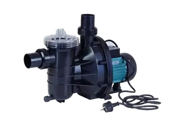 Brilix FXP cirkulationspump 16m3 för pool, svart plast med teal motor och klar lock