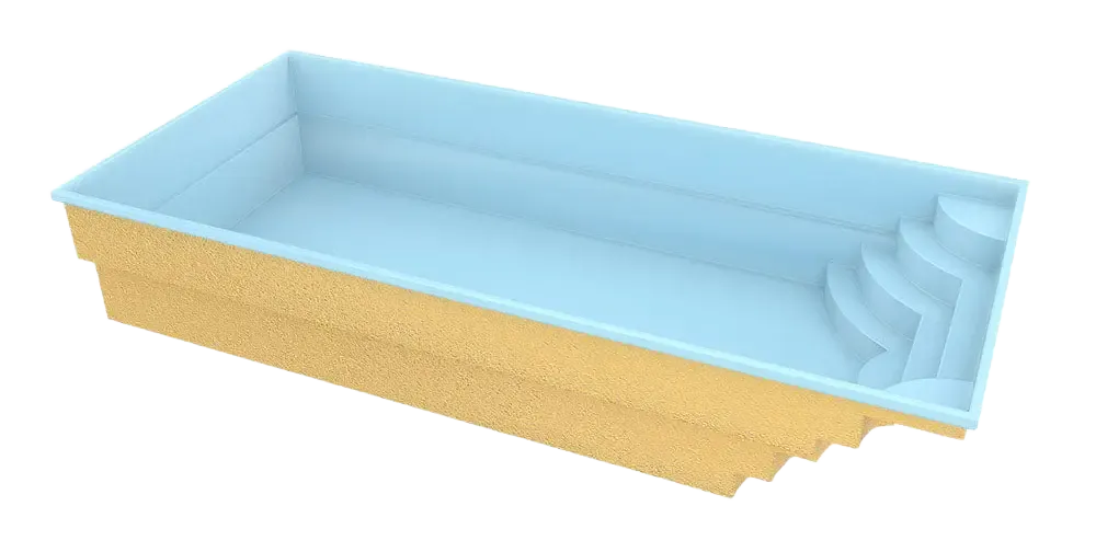 Üvegszálas medence Aruba 800 8,20 m x 3,70 m x 1,50 m