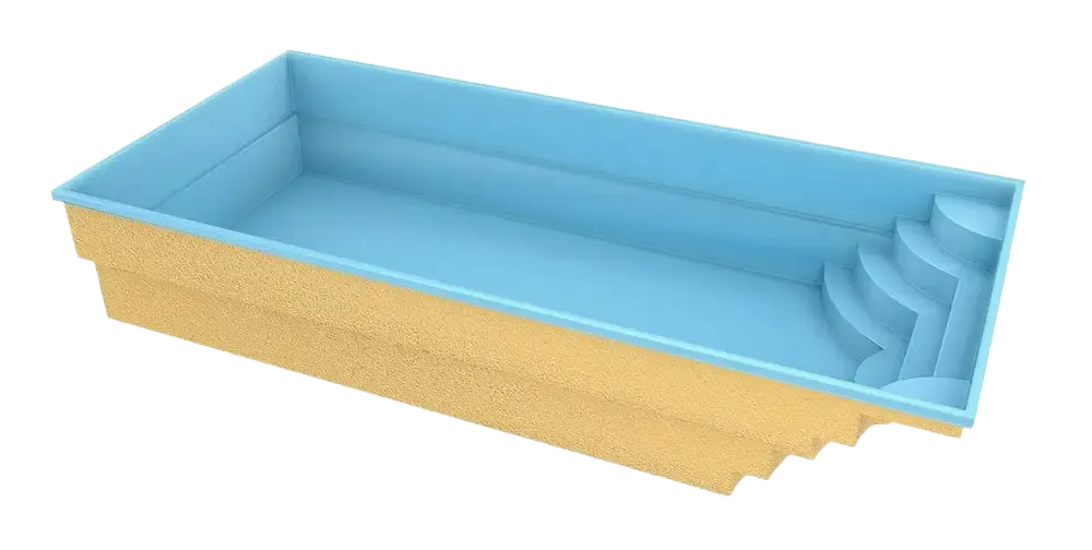 Üvegszálas medence Aruba 800 8,20 m x 3,70 m x 1,50 m
