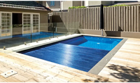 Blå utdragbar pooltäckning för Leisurepools Reflection rektangulär bassäng