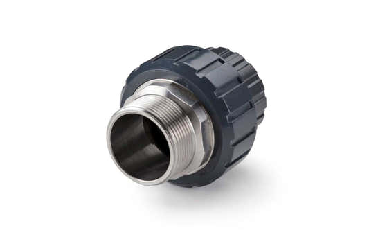 Hollanderes csatlakozó PVC/RF 50 × 1½″ külső menet.