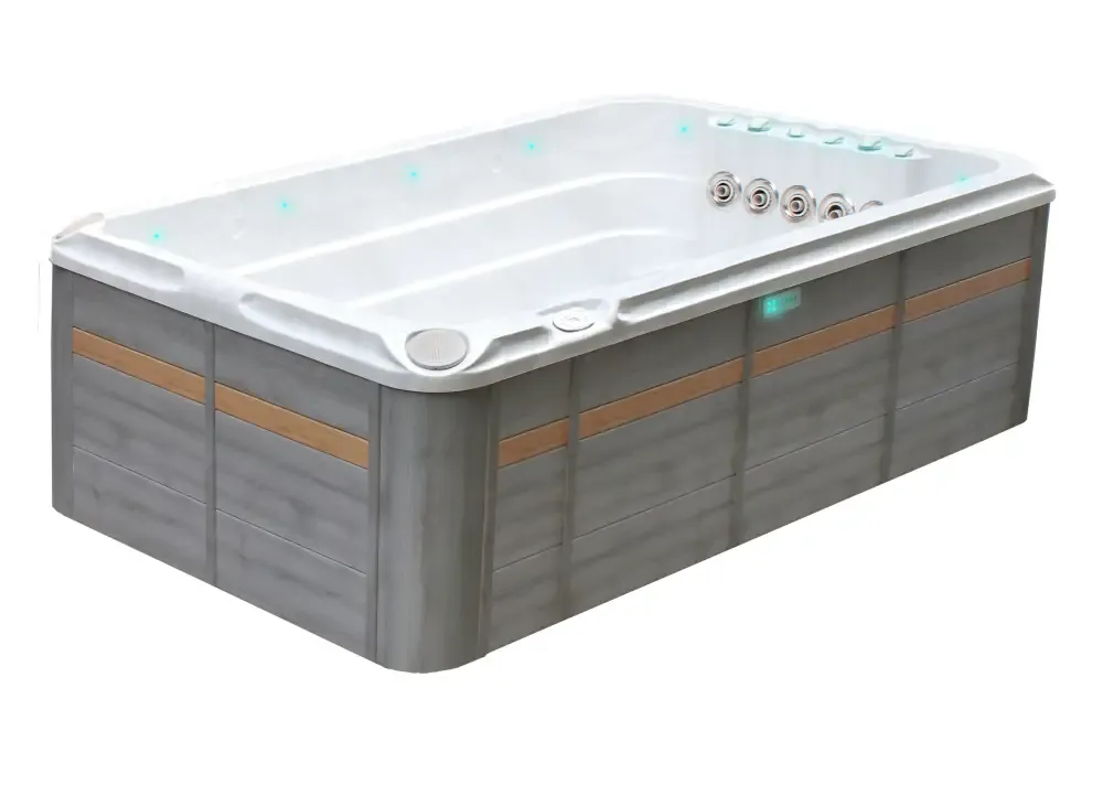 Modern PassionSpa Activity 1 Swim Spa med vit insida och LED-belysning