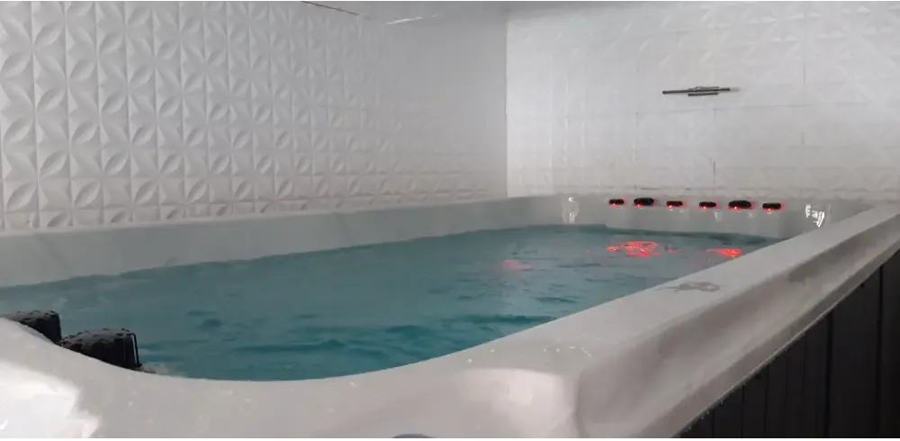 Vit panel med textur i PassionSpa Dynamic Swim Spa Sport Collection