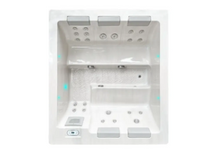 PassionSpa Serene 5 masszázsmedence – fehér kivitel, téglalap alak, masszázsfúvókák, LED-világítás, kezelőpanel