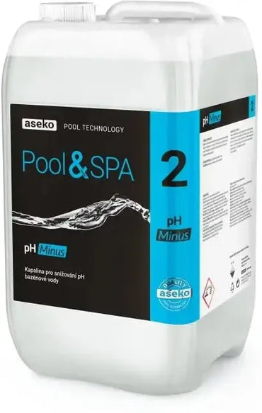 Vit flytande 20L pH minus poolkemikalie för balanserat poolvatten