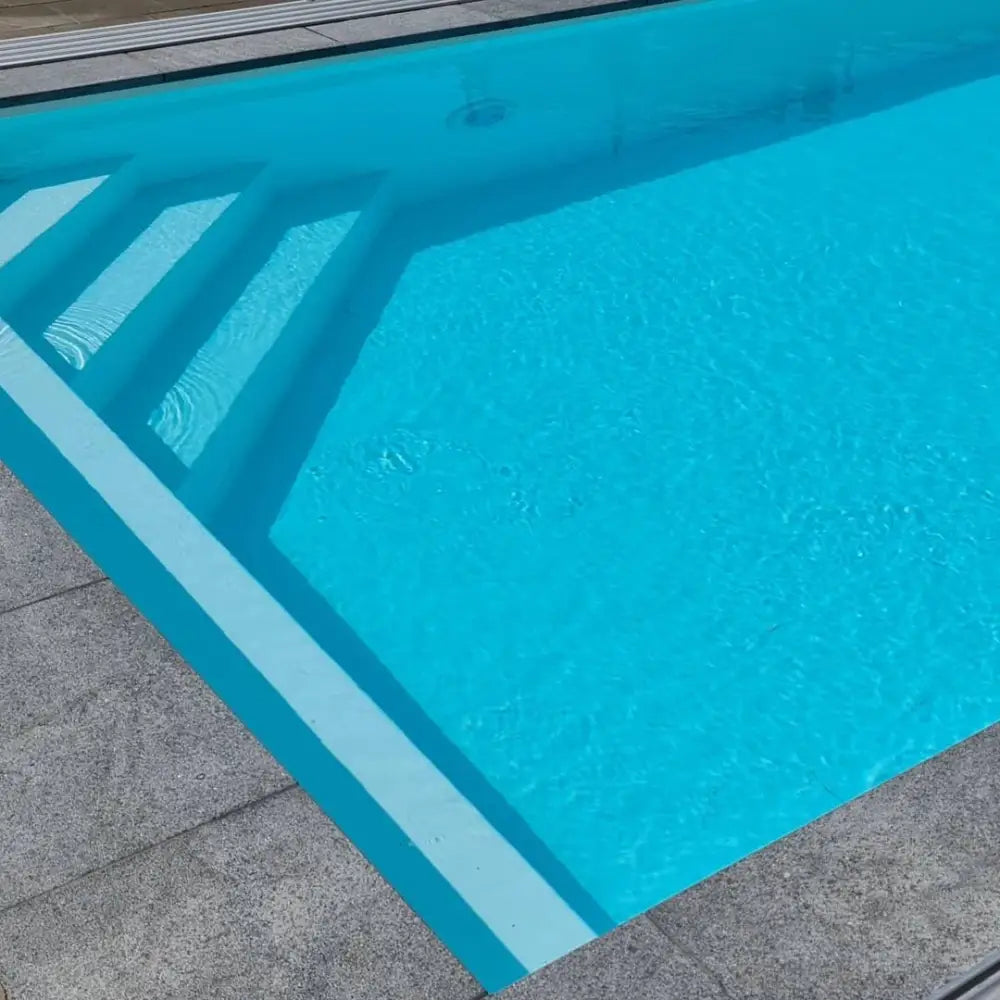 Pooltime Exclusive medence, 12 mm – téglalap alak, türkizkék víz, lépcső