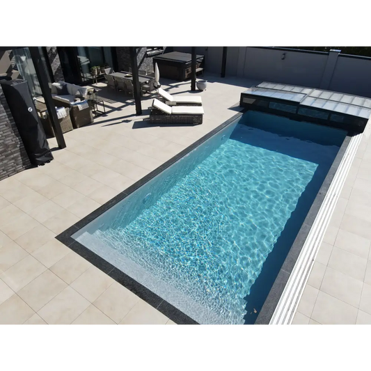 Pooltime Exclusive PP medence, 12 mm – 3,5 x 7 x 1,5 m, téglalap alak, tiszta, kék víz, fekete csempével burkolt peremek, medence vagy medencefedés vásárlása