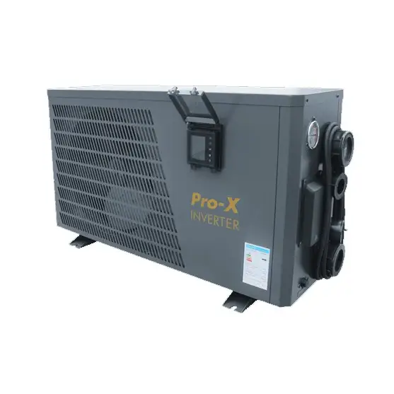 Grå Pro X inverter 12kw värmepump med ventilerad frontpanel