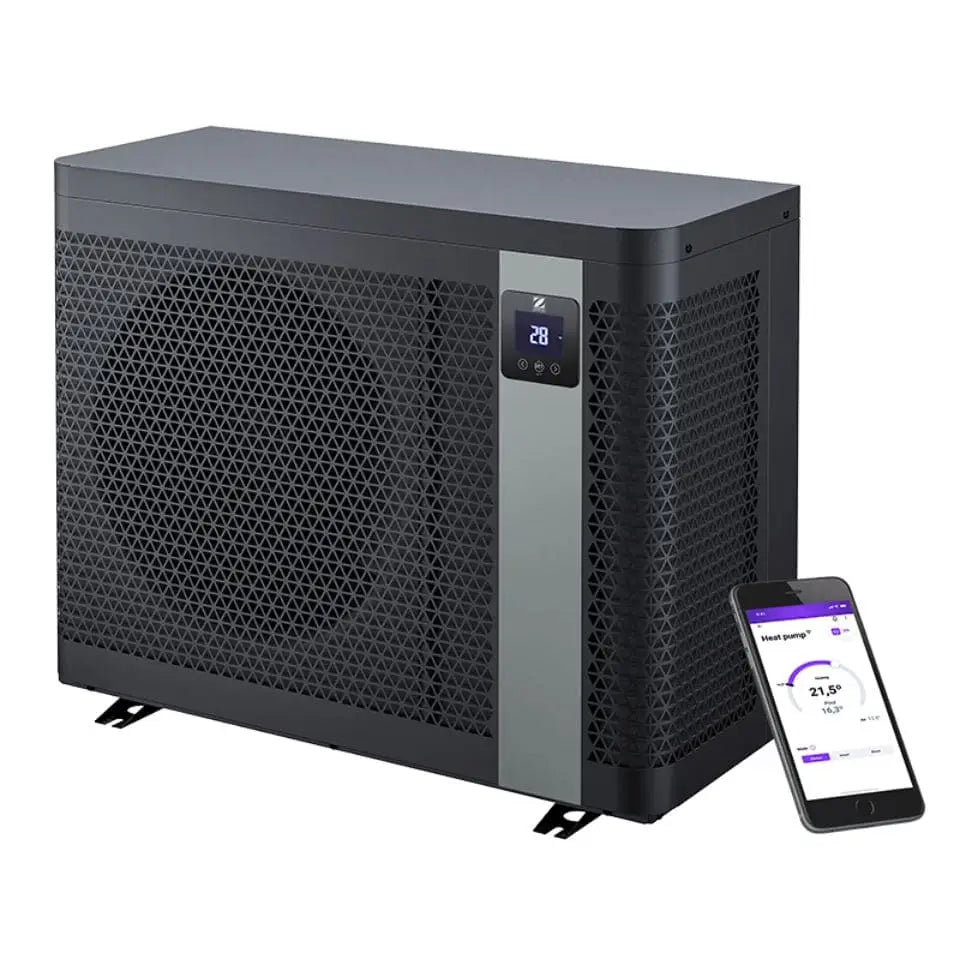 Zodiac Z250iQ MD5 13kW svart rektangulär värmepump med display 28° och app